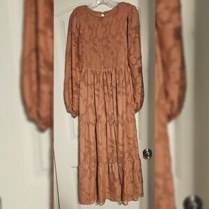 Mitilly Women's Textured Maxi Dress with Pockets